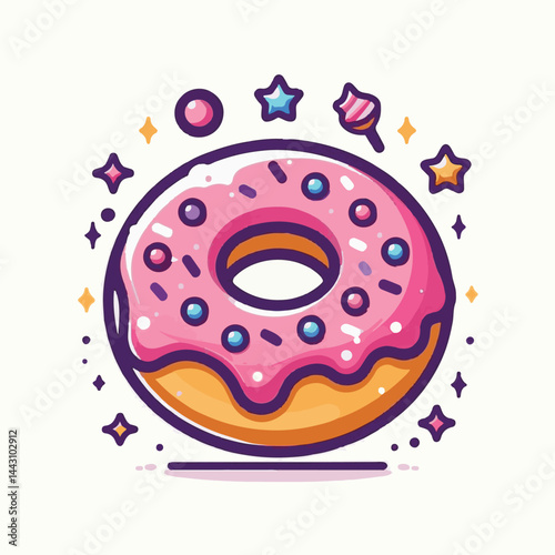 dessert, bakery, sweet, food, donut, snack, pastry, sugar, delicious, icing, breakfast, doughnut, tasty, glazed, chocolate, isolated, round, cake, sprinkles, donuts, cream, eat, pink, colorful, candy,