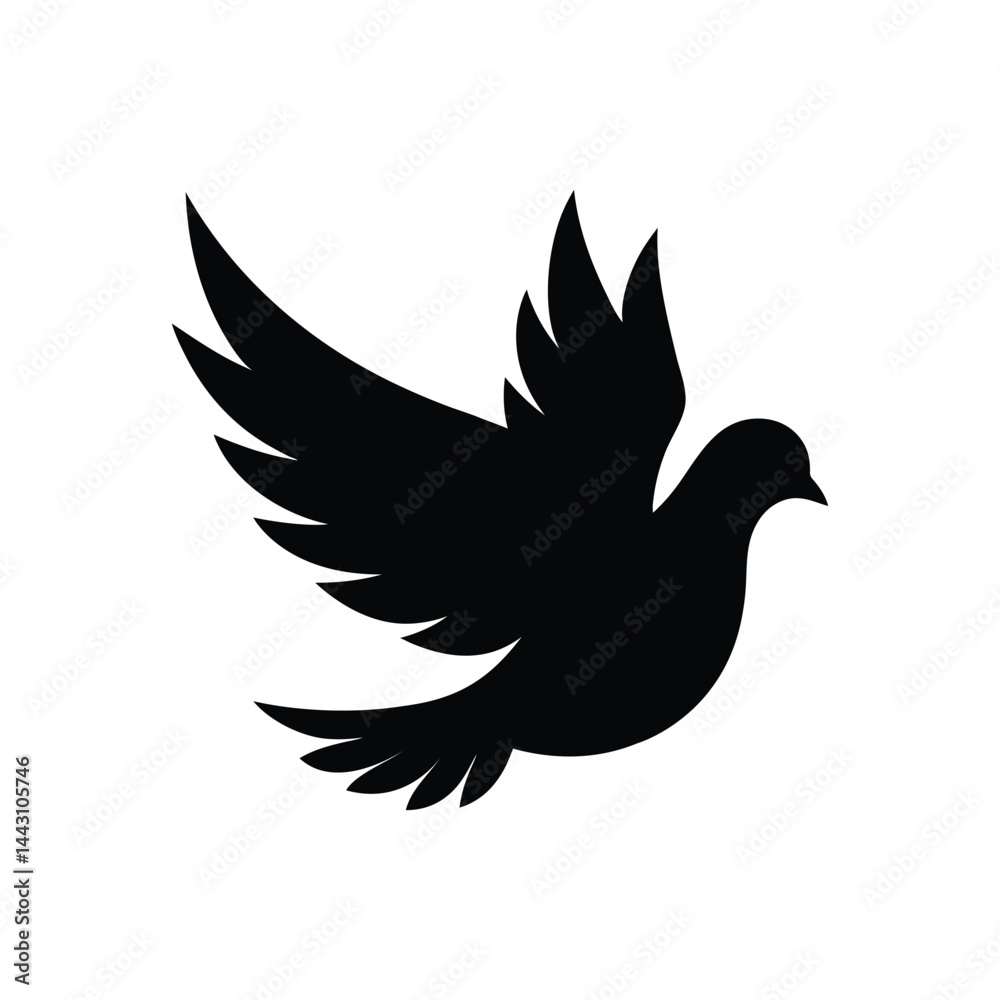 Fototapeta premium pigeon silhouette vector illustration