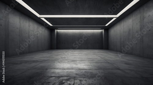 empty room with concrete wall