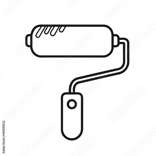 Paint Roller Vector – Home Renovation Tool Illustration

