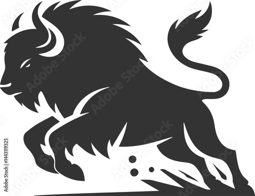 Vector animal bison silhouette