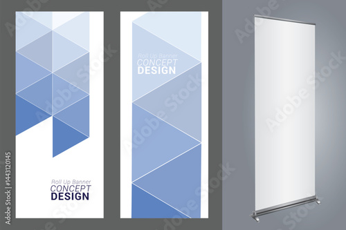 Professional Roll Up Concept  - triangle patterns 