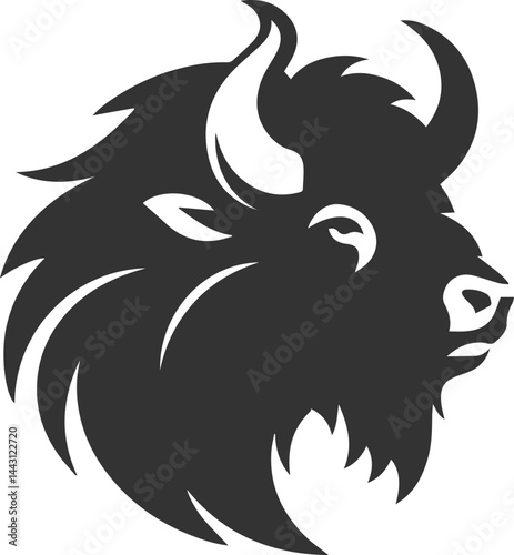 Vector animal bison silhouette