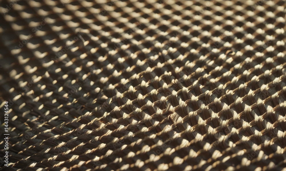 Close-up view of intricately woven fibers, perfect for illustrating craftsmanship and texture