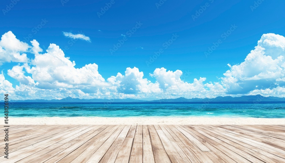 Fototapeta premium Tropical beach boardwalk scene