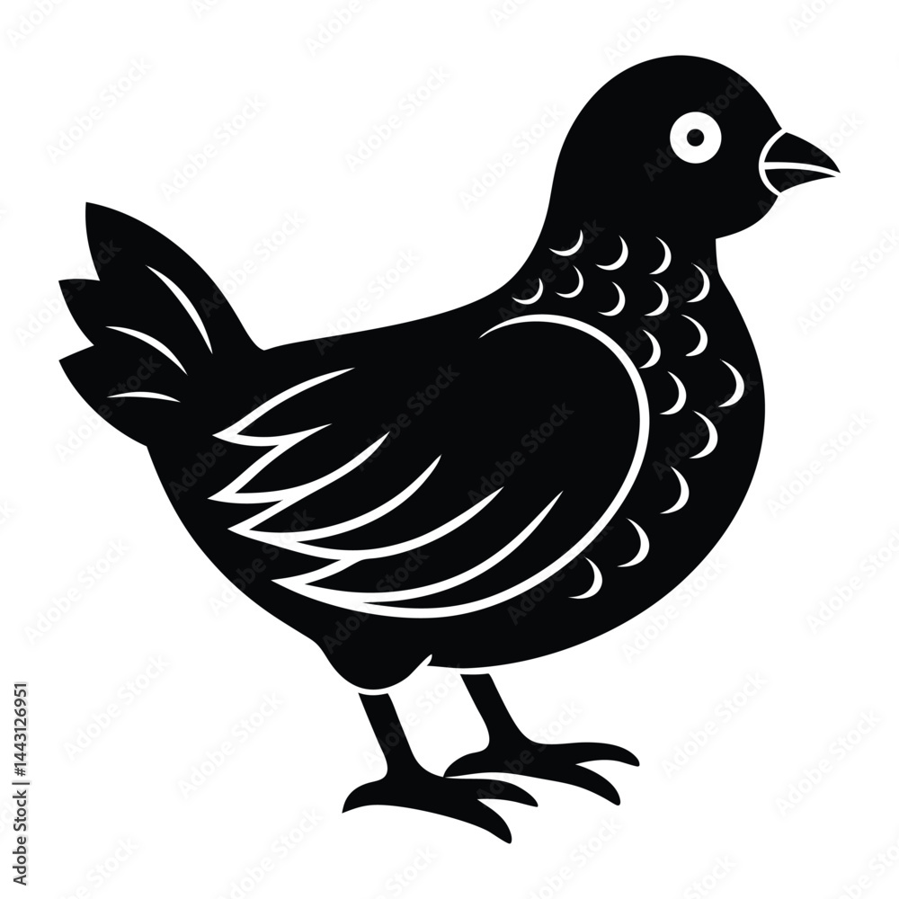 Obraz premium Vector art shows a funny cartoon chicken.