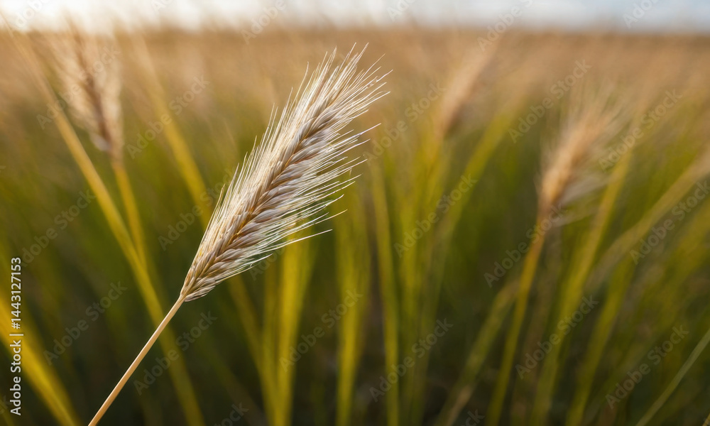 A close-up shot of a plant growing in a natural field environment, ideal for uses such as nature photography or agriculture