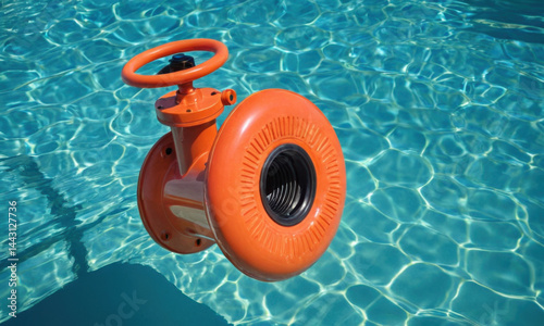 Fire hydrant in a swimming pool, perfect for water-themed illustrations and designs