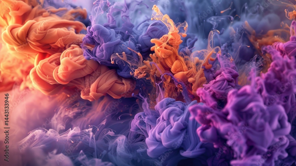 Obraz premium Abstract Ink Swirls in Vibrant Colors