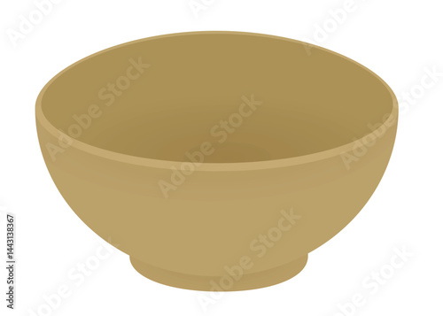 Empty brown bowl. vector illustration