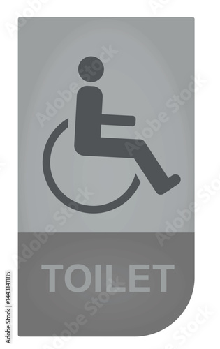 Toilet sign on metal plates, vector