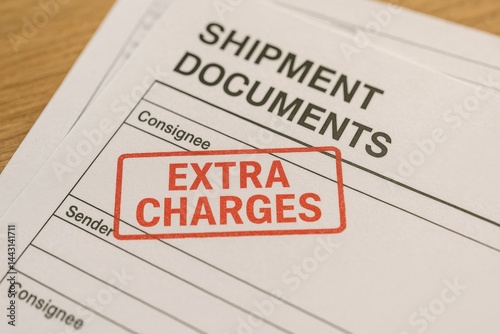 Import Tariffs trade impact concept. Shipping document with 