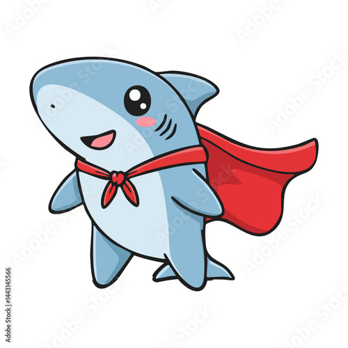 cute icon character shark hero