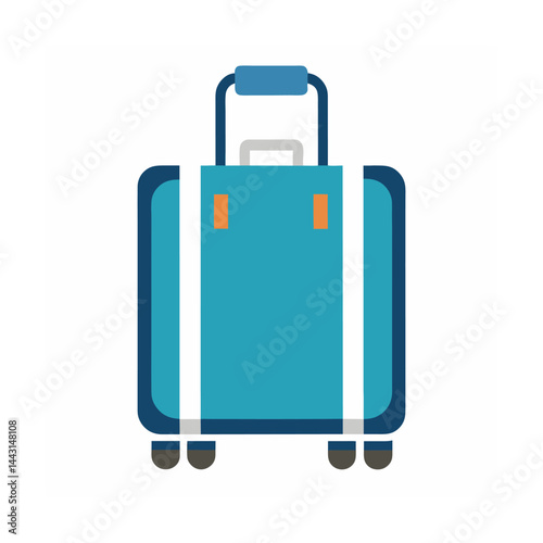 Simple Suitcase Icon with Wheels for Travel and Logistics