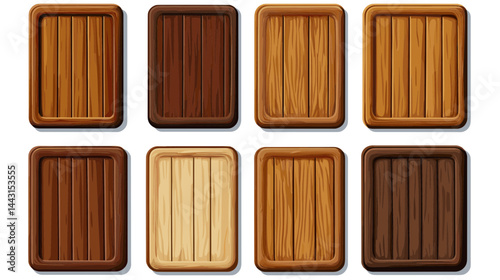 Collection of Square Wooden Panels in Various Brown Shades