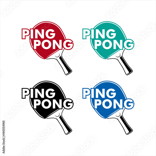 pingpong table tennis logo team club emblem vector design template illustration