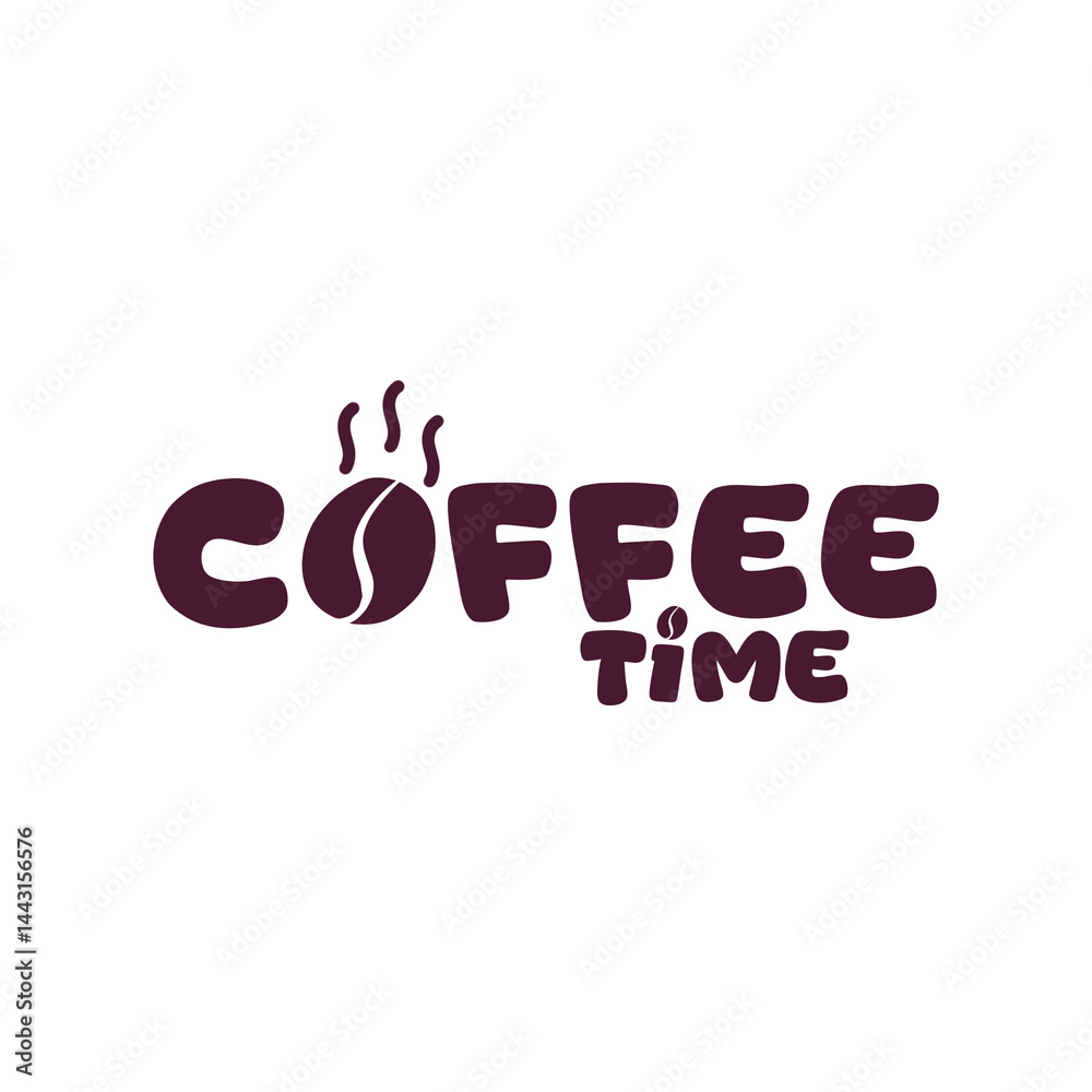 Obraz premium coffee time text typography