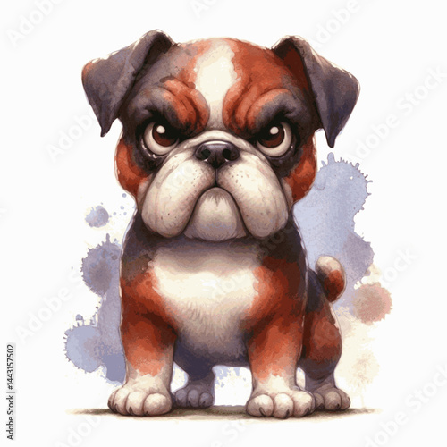 Canine Chaos Wash dog angry isolated watercolor vector illustration svg 