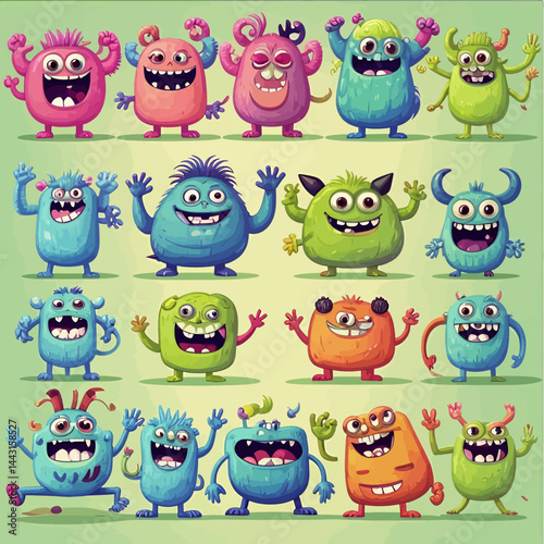 Cute_Cartoon_Monsters_Collection_Adorable_Colorful_Monster_Characters_Funny_Monster_Illustrations_Kids_Animation_Friendly_Monster_Designs_Whimsical_Monsters