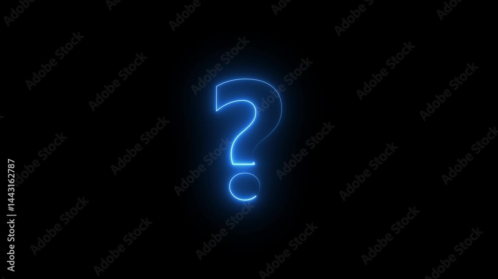 Neon Glowing Question Marks Icon background Animation. A single figure is engulfed by glowing question marks, symbolizing confusion Confused Businessman Surrounded by Question Marks Neon Glowing Question Marks Icon background Animation. A single figure is engulfed by glowing question marks, symbolizing confusion Confused Businessman Surrounded by Question Marks
