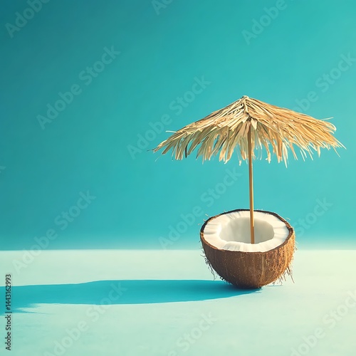 Wallpaper Mural Minimalist Summer Concept with Half Coconut and Cocktail Umbrella on Colorful Background – Tropical Vacation and Refreshment Symbol

 Torontodigital.ca