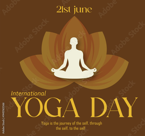 International Yoga day 21 June web banner EPS10 vector. Meditation Practice Yoga Colorful Fitness Concept. Vector illustration