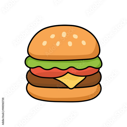 Cute Hamburger Illustration