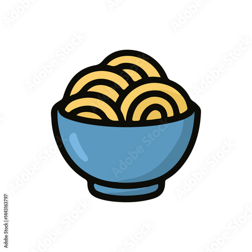 Cute Noodle With Bowl Illustration