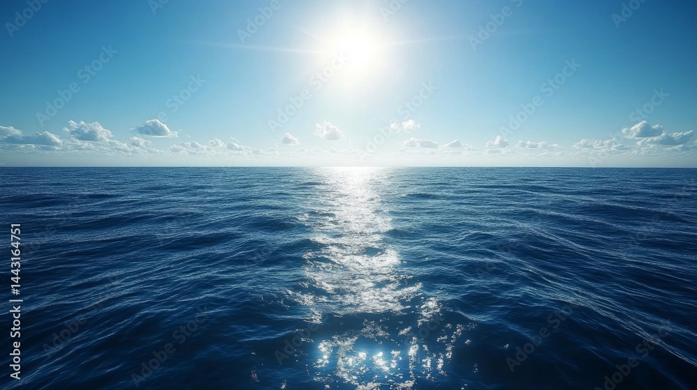 Fototapeta premium Bright Sunny Day Over Calm Blue Ocean
