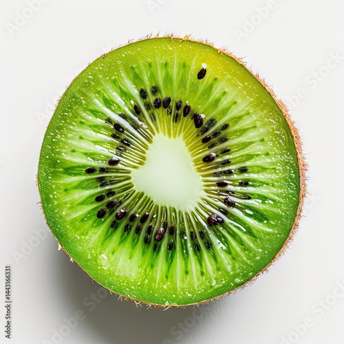 Slice of kiwi fruit isolated on white background