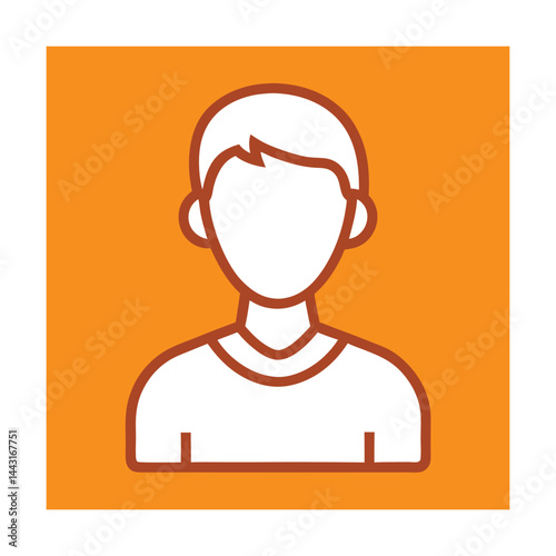 Thin Line User Avatar Silhouette for Apps and Profiles