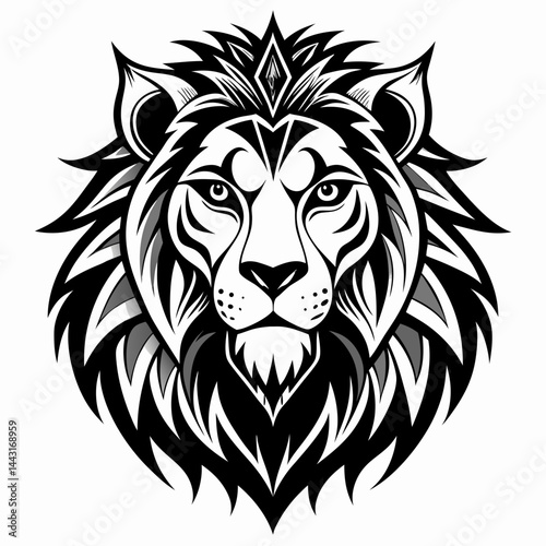 Lion Head Logo Icon – Vector Illustration of Lion Face on Isolated Background EPS 