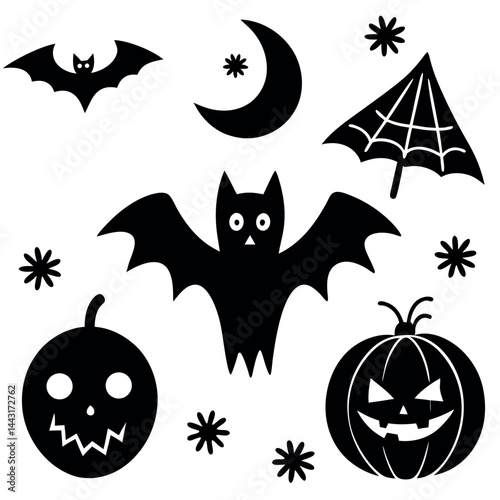 


   Cute Halloween elements vector illustration.
