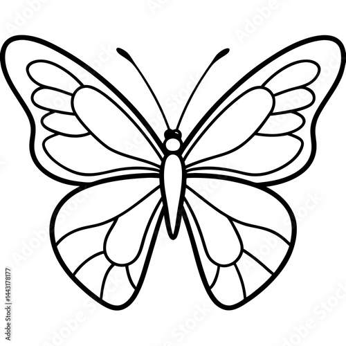 Minimalist Butterfly Line Art Vector