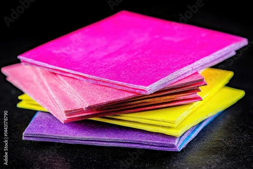 Colorful square sheets stacked