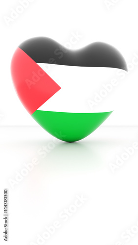 Free Download I Love Palestine: Cultural 8K 3D Heart with Olive Branch & Dome of the Rock - GFXLoad