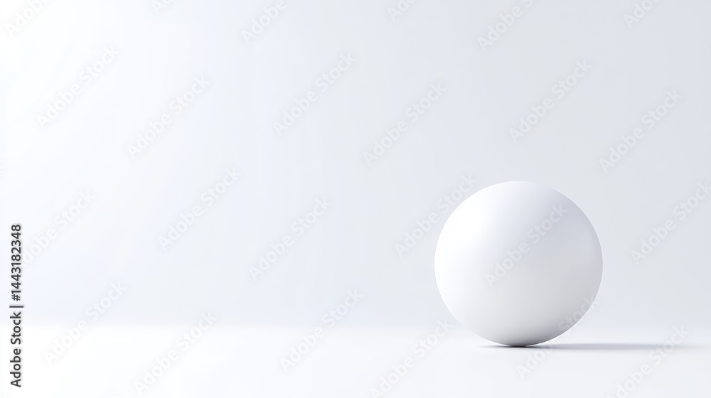 Minimalist white sphere on white background. Simple, clean, and modern design element Minimalist white sphere on white background. Simple, clean, and modern design element