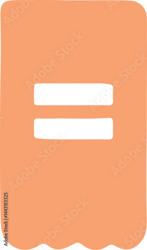 vector illustration of an equal sign pennant