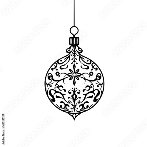 Ornate Christmas Ornament Vector Illustration