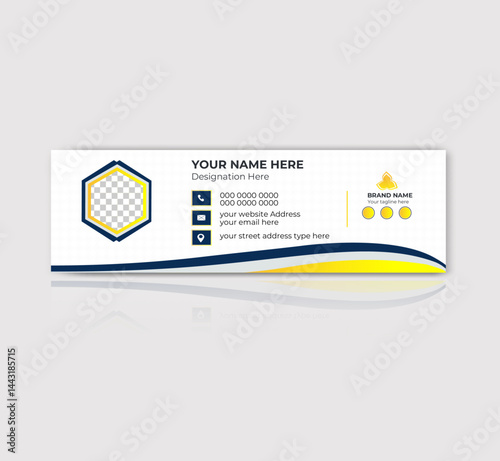Corporate Email Signature Template | Clean & Professional Design for Outlook, Gmail, and Business Branding. Modern Email Signature Layout | Editable Vector Template for Personal and Company Use.