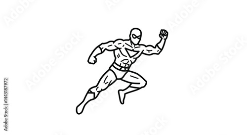 Dynamic Line Art of a Running Figure in Motion