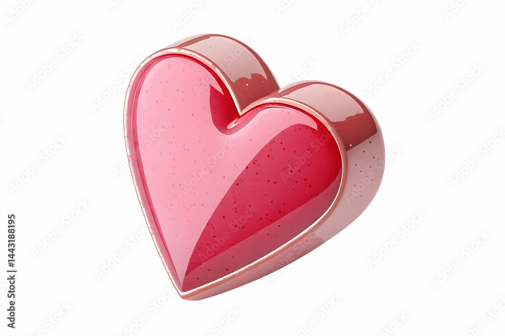 Fototapeta premium Romantic Red Heart Symbol 3D Render of a Glossy, Shiny Heart Shape Perfect for Valentine's Day, Love, and Romance Illustrations