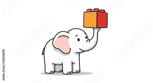 Minimalist Cartoon Elephant Partial View