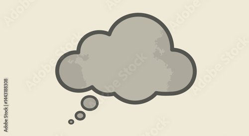 Simple muted gray thought bubble and smaller thought bubbles