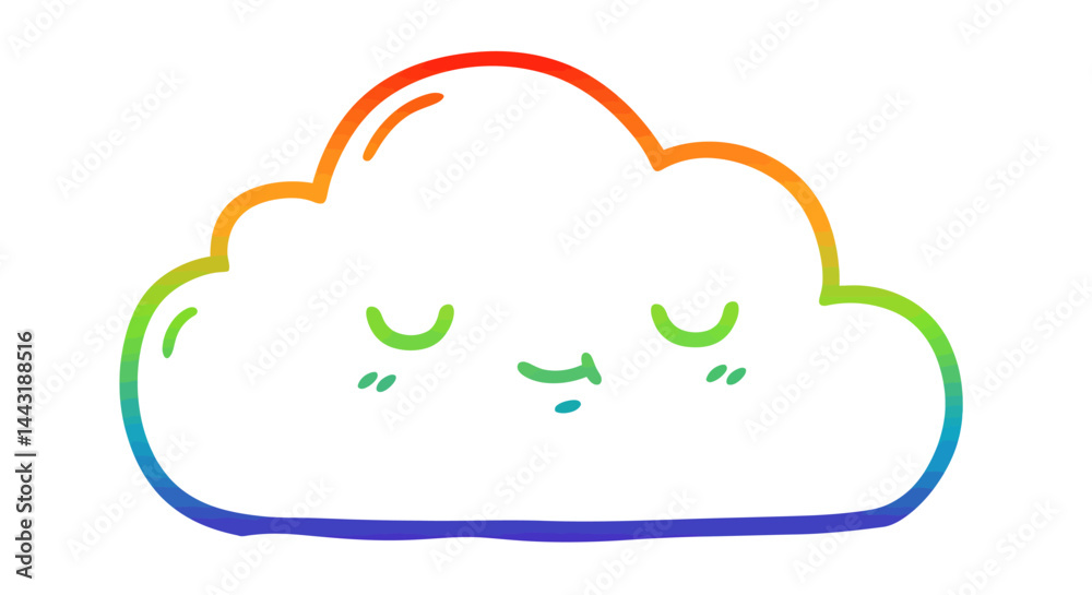 A Rainbow Colored Cartoon Cloud with a Happy Expression (1) A Rainbow Colored Cartoon Cloud with a Happy Expression (1)