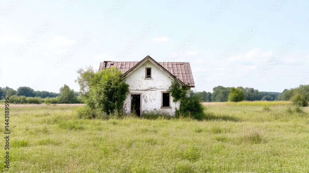 Abandoned Farmhouse in a Field Abandoned Farmhouse in a Field