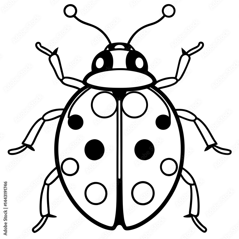 Minimalist One-Line Ladybug Vector Minimalist One-Line Ladybug Vector