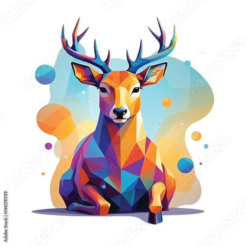 Geometric Jellyfish Illustration – Colorful Low Poly Ocean Creature Vector Art