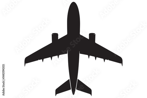 airplane silhouette vector illustration on white background
