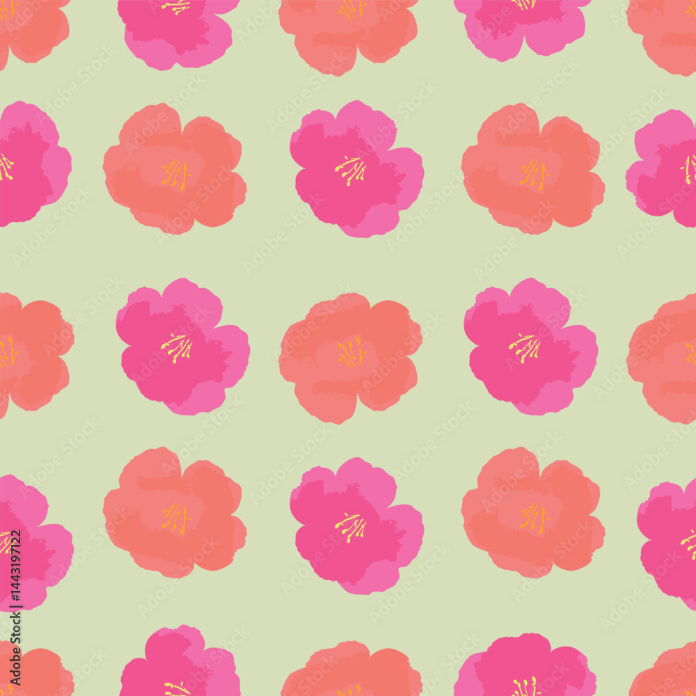 Vector Seamless Botanical Floral Pattern with Pastel Blooms Vector Seamless Botanical Floral Pattern with Pastel Blooms